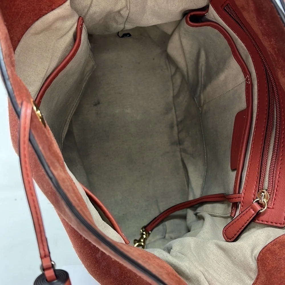 MICHAEL Michael Kors Vivian Cinnamon Suede Leather Shoulder Bag